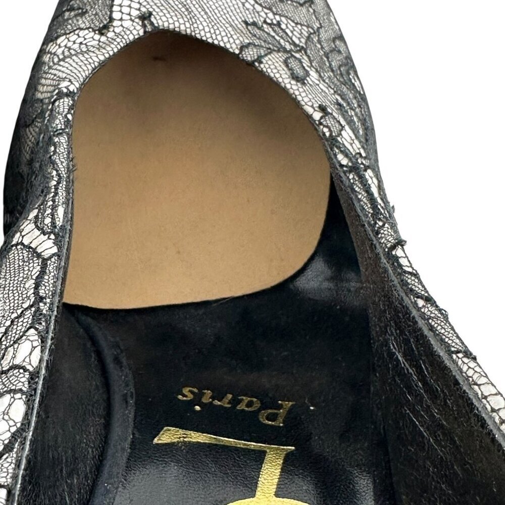 Vintage YSL Black Lace Slingback Pumps Size 7.5 Yves St Laurent - Picture 10 of 12